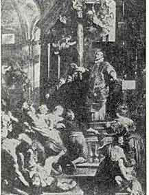 「Fig 25 St.Ignatus Curing he Possessed and Reviving the Children by Rubens.　図25　聖イグナティウスが狂人を治し小児を蘇生させる（ルーベンス）」のキャプション付きの図