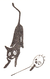 舌出人形と黒猫の挿絵
