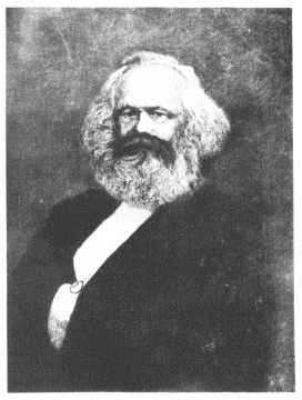 「『資本論』著者カール・マルクス」のキャプション付きの肖像画