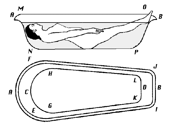 浴槽の被害者の図