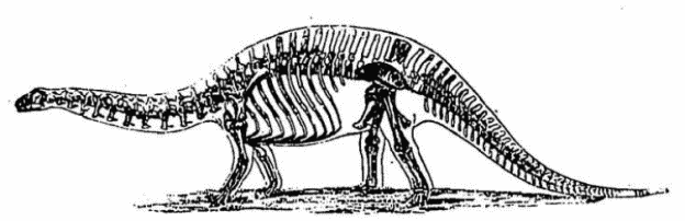 「中世代の大蜥蜴アトラントサウルス」のキャプション付きの図