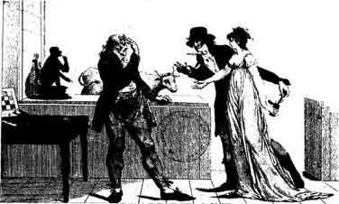「Fig 13 Satircal Picture on Jenner's Vaccinaion: 1801　図13　ジェンナーの種痘についての諷刺画：1801」のキャプション付きの図