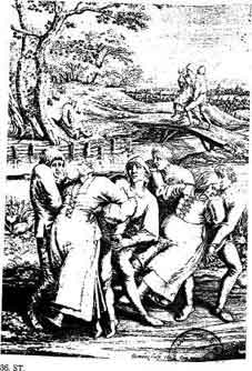 「Fig 27 Exorcising Demons (left) & St.Benedict Exorcising a Demon (right). 図27 悪魔払い(左)、聖ベネディクトが悪魔払いをする(右)」のキャプション付きの図