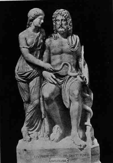 「第15図　アスクレピオスとヒュギエイア（聖なる蛇を持って）ローマ、ヴァティカン」のキャプション付きの図