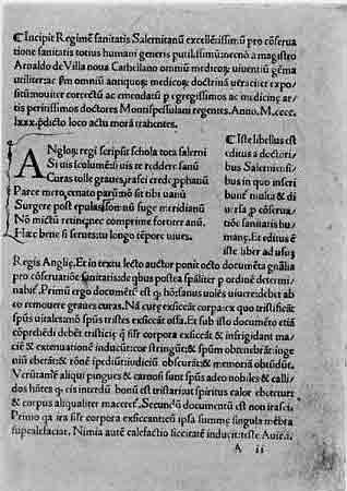 「第33図 「サレルノ養生訓」(1480)の扉」のキャプション付きの図