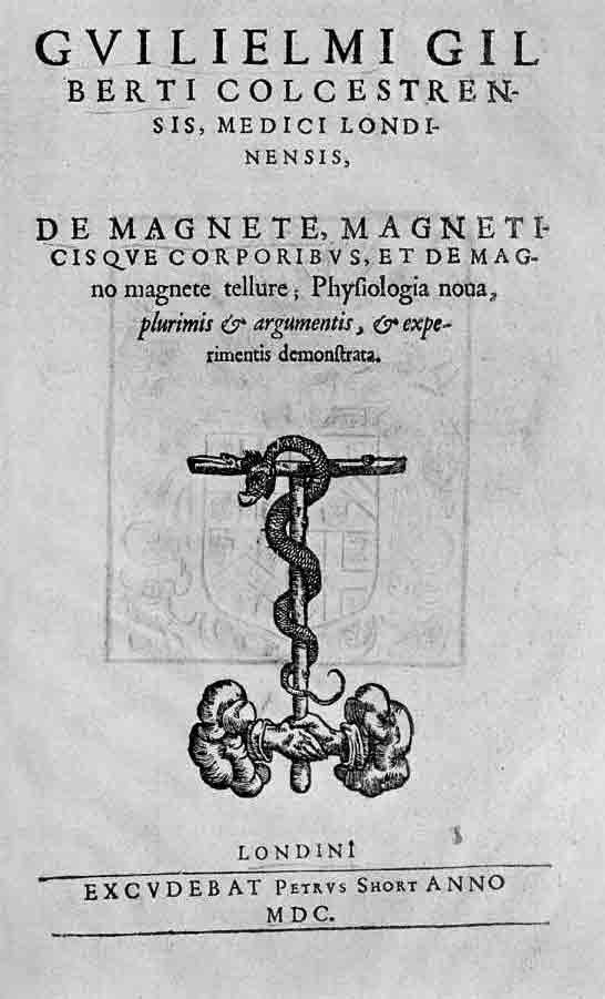 「第83図 ウィリアム・ギルバートの「マグネットの書」の扉(1600)」のキャプション付きの図