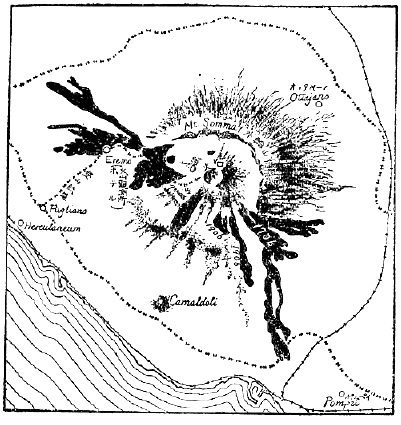 「ヴェスヴィオ火山平面圖」のキャプション付きの図