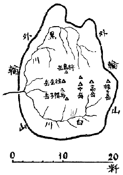 「阿蘇火口の平面圖」のキャプション付きの図