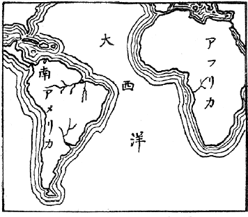 「アフリカ海岸と南米東岸との符号」のキャプション付きの図